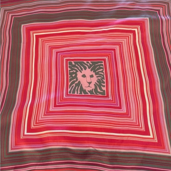 ANNE KLEIN Signature Square Silk scarf. Pinks. 34” square - Picture 2 of 11